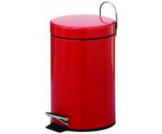 Zeller 18204 - Cubo de basura con pedal, ø17 cm, altura 26 cm, 3 litros, color rojo metalizado