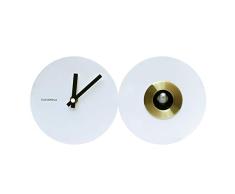 Cloudnola Reloj de Cuco de Acero - Blanco y Dorado – 30 x 8.5 cm - Mecanismo de Cuarzo con Pilas – Sonido de Ave Cada Hora se desactiva por la Noche – Diseño Moderno – El Reloj Cucú Reinventado