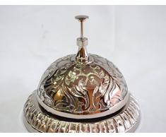 Campana de Mesa Vintage con Relieve y Acabado de níquel