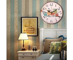 EsportsMJJ Grande De Madera De Pared Reloj Búho Vintage Rústico para Decoración De Oficina En Casa Cafe