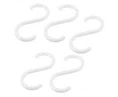 Sourcingmap a13030600ux0827 - Ganchos para colgar cestas de ropa (en forma de S, 5 unidades), color blanco