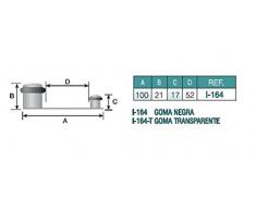 EVI Herrajes I-164 - Tope retenedor de puerta, acabado mate (acero inoxidable SUS 304) fijacion tornillo,incluido, goma de color negro