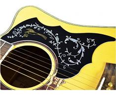 Chytaii Golpeador de Guitarra Acústica Autoadhesivo Autoadhesiva Tablero de Protección de Guitarra Pegatina de Etiqueta de Guitarra Negro PVC