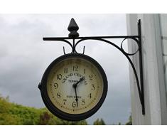 Garden Market Place - Reloj de jardín de Doble Cara con Pilas gratuitas para Uso en Interiores o Exteriores