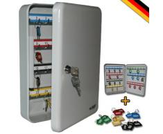 HMF 13049-07 Caja para llaves, 49 ganchos, 32 x 23 x 7,5 cm , gris