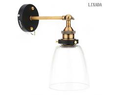 Lixada Lámparas Apliques de Pared Luces Clásicas Iluminación Vendimia Retro Rústico para E27 Bombilla Escalera Dormitorio Espejo Hotel