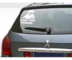 (15x11 cm) Adhesivo Vinilo Coche Bebé a Bordo, Infantil con Gafas de Sol en Película Resaca Estilo Ventana Extraíble Pegatina Mural DIY