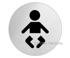 OFFORM Señal pictograma en acero inox Ø 75mm No.8510Espacio Bebe