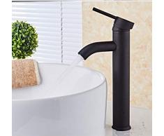 Grifo monomando cascada de baño grifo grifo mezclador grifo, acabado de bronce aceitado, acero inoxidable