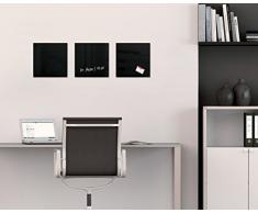 Sigel GL157 Pizarra magnética de cristal artverum / tablero magnético de vidrio, 30x30 cm, negro