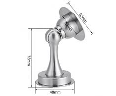 Zerodis Topes de Puerta, Tapón de Puerta magnético, Soporte de Puerta de Acero Inoxidable 304 con Parachoques Inferior, sin Necesidad de taladrar(Black)