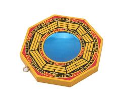 Weiy Lucky Adornos Ocho Diagramas Espejos Tradicionales Feng Shui Espejo Convexo de Madera de melocotón Espíritu de la Suerte Riqueza Home Car Decoración