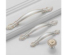 Angela-homestyleTM - Tirador para muebles con tornillos, plata, 64mm