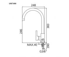 GRIFEMA Irismart - Grifo de cocina, caño giratorio 360 °, mezclador monomando fregadero