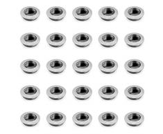 EMUCA - Tirador Empotrado Circular Ø41mm para Muebles, Tirador uñero para cajones y armarios, niquel Satinado, Lote de 25