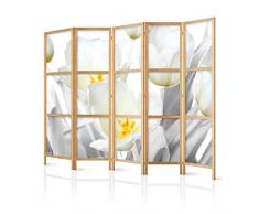 murando - Biombo XXL Flores 225x171 cm - 5 Paneles - Lienzo de Tejido no Tejido Tela sintética Separador - Madera Design de Moda Hecho a Mano - Deco - Japón b-C-0395-z-c