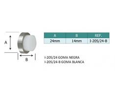 Tope De Puerta Para Pared-Manilla Autoadhesivo. Acero Inoxidable V2A – (AISI 304) Con Silicona Natural. Diametro24x14mm .Satinado Mate.