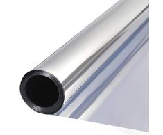 TTMOW Vinilo Pet Película Adhesiva Lámina de Espejo para Ventanas Cristal Unidireccional Protector de Privacidad Anti 99% UV y Anti 85% IR para Hogar y Oficina (40 * 200cm)