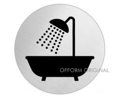 OFFORM Señal pictograma en acero inox Ø 75mm No. 39061 Baño / Ducha