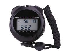 WERT Temporizador de Gran carácter Pantalla Colgante cronómetro, cronógrafo Gateball, Temporizador ABS Negro, Adecuado for medir el Tiempo de Juego al Aire Libre (Color : Black, Size : 75X64X21MM)