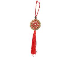Pggpo chino suerte riqueza buena suerte monedas Feng Shui coche Espejo Colgante Lucky Charm símbolo de buena suerte