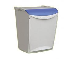 Denox Ecosystem - Cubo de basura, 25 litros, color azul y gris