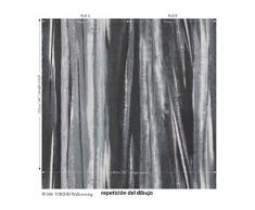 Romo - Panel de papel pintado Viridis (2 rollos), color gris opalo. Un espectácular diseño a rayas haciendo un efecto de irizado sutil pintado con spray