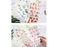 Cdet. 3X Pegatinas Lindo Diario de Viaje DIY Manual Sticker Memo Scrapbooking Pintado a Mano Notebook Album Sticker Regalo decoración(Sello Vintage)