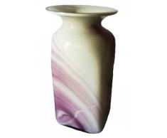 Jarrón de cristal cuadrados color violeta blanco de velas sin llama cristal jarrón de Navidad altura 15 cm garni vidriería