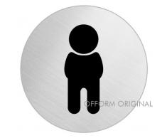 OFFORM Señal pictograma en acero inox Ø 75mm No.8479Baño Chico