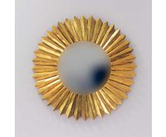 Rococo Espejo Decorativo Tipo Sol de Madera Surya Circle de 60x60cm en Oro (Envejecido)