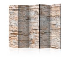 murando Biombo Piedras 225x172 cm de impresión Unilateral en el Lienzo de TNT 100% Opaco - Decoración Cuarto - Biombo de Madera con Imagen Impresa Beige f-B-0018-z-c