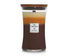 WoodWick Trilogy vela perfumada grande en forma de reloj de arena con Pluswick Innovation, Dulces para el café