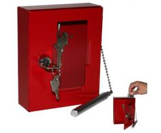 HMF 1021-03 Caja de Llaves de Emergencia con Martillo 15 x 12 x 4 cm, Rojo