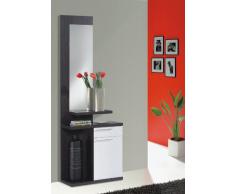 duehome Habitdesign 016746G - Recibidor con Espejo, Color Gris Ceniza y Blanco Brillo, Medidas: 186 x 61 x 29 cm de Ancho