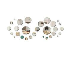 FRETOD Hojas de la Etiqueta engomada de la Pared del Espejo (30Pcs), calcomanía de Autoadhesivo DIY, Papel de Arte Mural, Sala de Estar de la decoración, Dormitorio, Azulejos