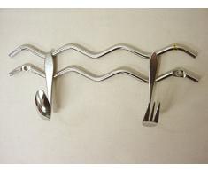 PERCHA COLGADOR GANCHO COLGAR COCINA METAL CUBIERTOS DOBLE
