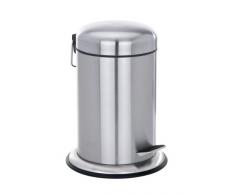 WENKO 20030100 Cubo con pedal Nova - dispositivo automático de descenso, anti huellas dactilares, 3 L, Acero inox, 22 x 30 x 21.6 cm, Satinado