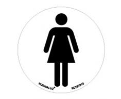 Normaluz RD797010 - Señal Adhesiva Redonda Aseos Mujer Acero inoxidable Adhesivo 0,8 mm 7 cm