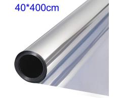 TTMOW Vinilo Pet Película Adhesiva Lámina de Espejo para Ventanas Cristal Unidireccional Protector de Privacidad Anti 99% UV y Anti 85% IR para Hogar y Oficina (40 * 400cm)