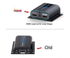 AGPtek LKV372PRO extensor HDMI sobre CAT 6/6a/7 60 m solo con cable HDMI de salida para función de visualización y monitoreo local y transmisión de la señal IR soporte W/una salida HDMI más