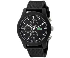 Lacoste 2010821 - Reloj analógico de pulsera para hombre, esfera con cronógrafo, correa de silicona,Negro