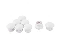 sourcing map Apartamento Redondo Cabeza Gabinete Cajón Tirador Empuñaduras Pomo Madera Color 8Pcs