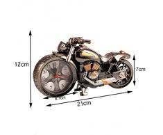 Vintage Retro motocicleta estilo estudiantes alarma reloj mesa escritorio tiempo reloj Cool moto modelo casa oficina estante decoración novedad cumpleaños vacaciones chicos adultos niños regalo marrón