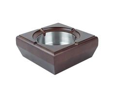 gancunsh Cenicero de madera maciza con cubierta de la personalidad creativa decoración de ceniza latas de sala de estar mesa de café grande cenicero