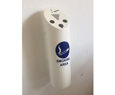 INOXLM - Cenicero de Exterior de Acero Inoxidable Lacado Blanco de Pared para embellecer Bares, Pubs, pizzerías, restaurantes