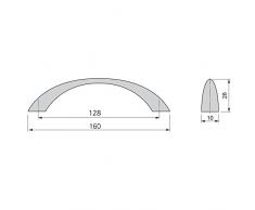 Emuca - Tirador para muebles, tirador para cajón, armario, mueble de cocina, baño, dormitorio y oficina, CC 128mm, niquel satinado, lote de 20 manillas