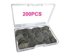 Gebildet 200 Piezas 15mm Filtros de Pipa de Fumar de Acero Inoxidable, Pantallas de Pipas, Filtros de Pantalla de Pipa para Fumar con Caja de Almacenaje (Color Plata)
