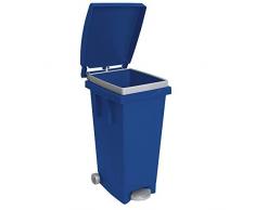 Cubo basura 'Big Tata' con tapa, ruedas y pedal. Dimensiones cm 38 x 50 x H80.