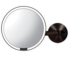 simplehuman, espejo con sensor para pared conectado a la red, acero inoxidable bronce oscuro